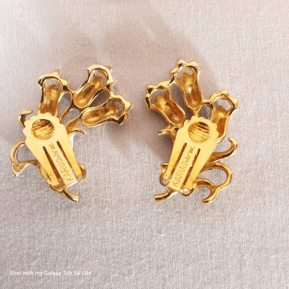 Distressed Karou Anke Tulip Earrings Clip Ons - Picture 8 of 11